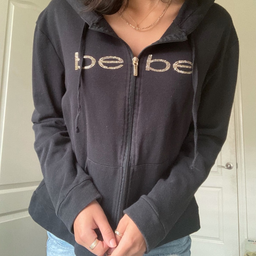 Y2K Bebe Black and Gold Jacket